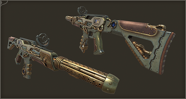 Steampunk Automatic Rifle asset preview 1