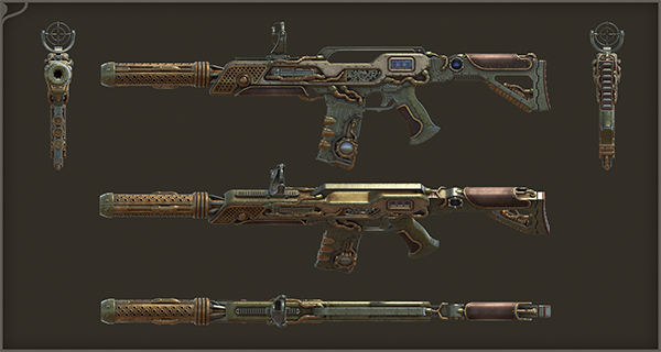 Steampunk Automatic Rifle asset preview 2