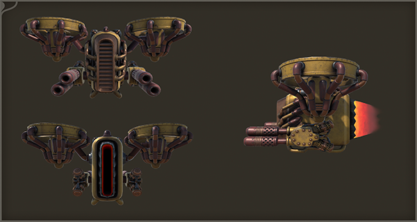 Steampunk Battle Drone asset preview 2