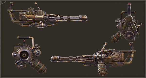 Steampunk Flamethrower asset preview 2