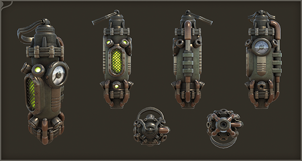Steampunk Grenades asset preview 2