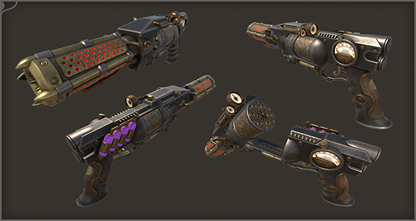 Steampunk Revolver asset preview 1