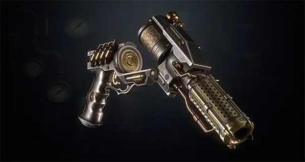 Steampunk Revolver asset preview 3
