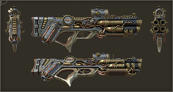 Steampunk Shotgun asset preview 2