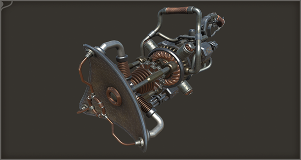 Steampunk Wave Gun asset preview 1