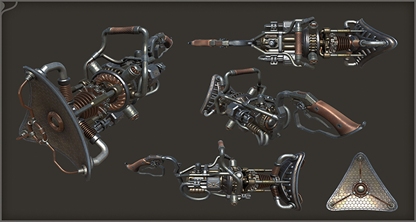 Steampunk Wave Gun asset preview 2